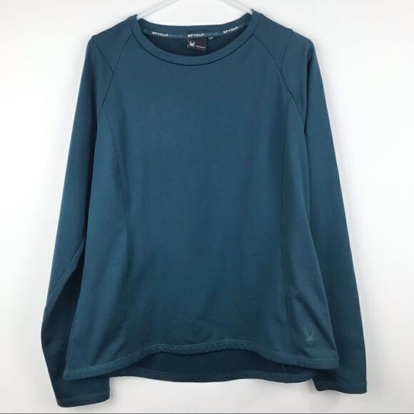 Spyder Active Dark Teal Thermal Long Sleeve Top - Picture 1 of 11